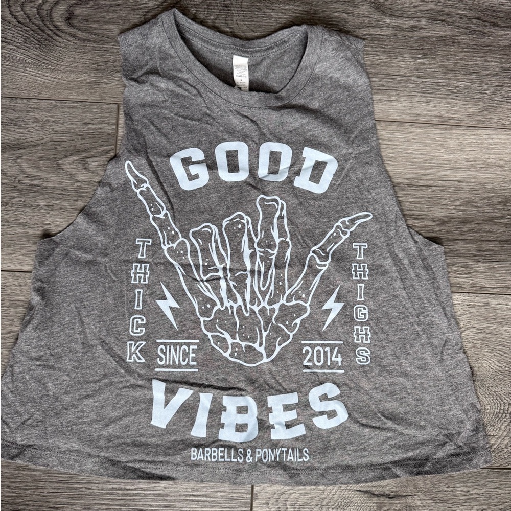 Barbells and Ponytails crop Muscle Tank Top